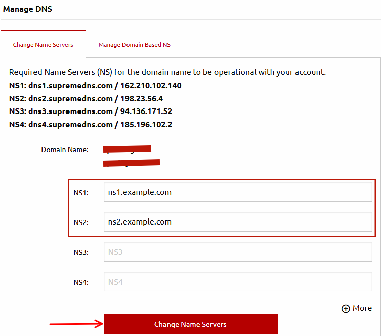 How to Change Domain Nameservers for WebHost4Life Registered Domains